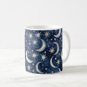 Mug Étoiles Bleu Argent Or (Devant droit)