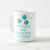 Mug Étoiles bleues avec citation (Devant gauche)