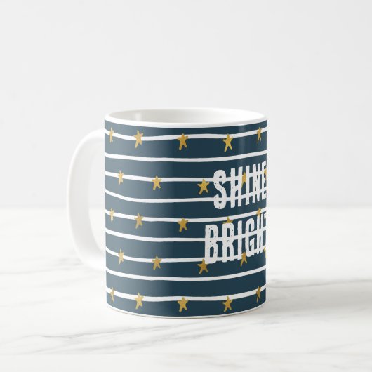 Mug Etoiles Bleues Bleues Or (Devant gauche)