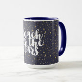 Mug Étoiles bleues de la Marine d'or éparpillées (Devant droit)