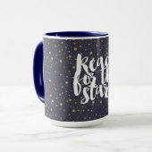 Mug Étoiles bleues de la Marine d'or éparpillées (Devant gauche)