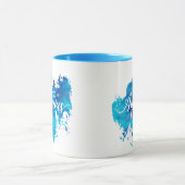 Mug Étoiles bleues d'or d'aquarelle de Verseau de (Centre)