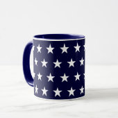 Mug Étoiles bleues marine et blanches (Devant gauche)