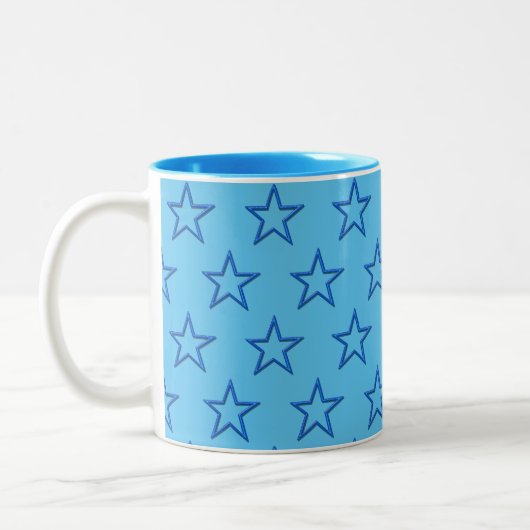 Mug - Étoiles bleues sur bleu clair (Gauche)
