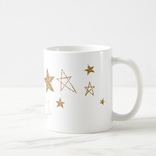 Mug Etoiles brillantes de Parties scintillant d'or (Droite)