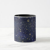 Mug Etoiles célestes bleues et dorées Aquarelle lunair (Centre)