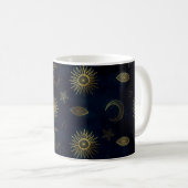 Mug Étoiles célestes Blue Gold Sun Moon (Devant droit)