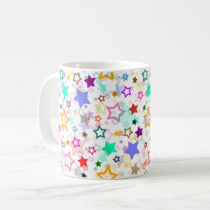 Mug Étoiles colorées blanches