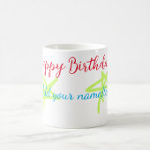 Mug Etoiles colorées heureux anniversaire ajouter nom  (Centre)
