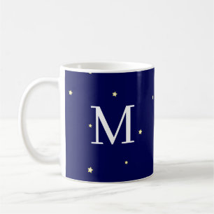 Mug Étoiles Dans Ciel Bleu Minuit Fancique Monogramme