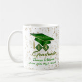 Mug Étoiles de graduation en or vert personnalisé 20XX (Gauche)