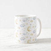 Mug Etoiles de lune d'aquarelle et Motif de nuage (Devant droit)