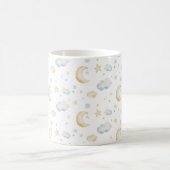 Mug Etoiles de lune d'aquarelle et Motif de nuage (Centre)