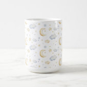 Mug Etoiles de lune d'aquarelle et Motif de nuage (Centre)