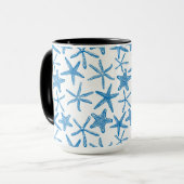 Mug étoiles de mer en bleu (Devant gauche)