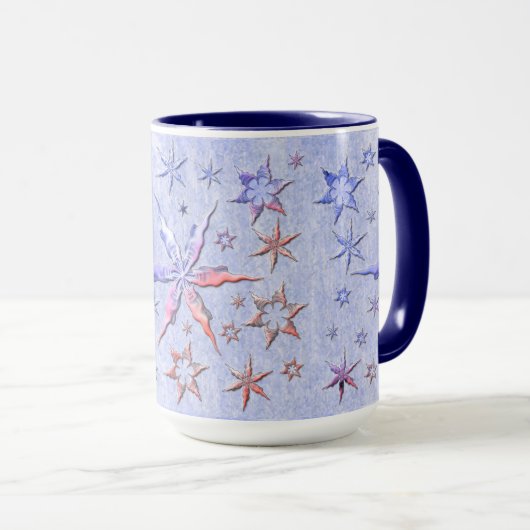 Mug étoiles de mer métallisé texturé cool doux (Devant droit)