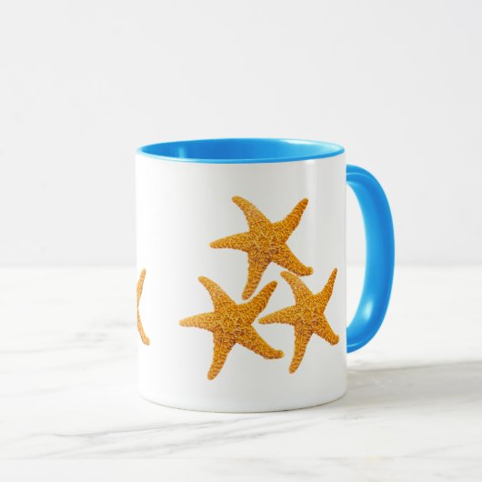 Mug Étoiles de mer orange (Devant droit)