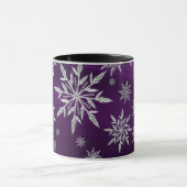 Mug étoiles de Noël pourpres avec cristal de glace bla (Centre)