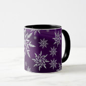 Mug étoiles de Noël pourpres avec cristal de glace bla (Devant droit)