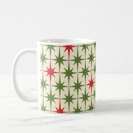 Mug Étoiles de Noël rétro moderne du milieu du siècle (Gauche)