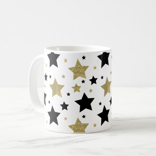 Mug Étoiles de noir d'or (Devant gauche)