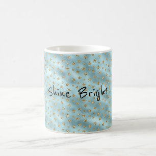 Mug Étoiles de Parties scintillant d'or Aqua Mint