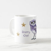Mug Étoiles d'or de hibou violet (Devant gauche)