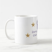 Mug Étoiles d'or de hibou violet (Gauche)