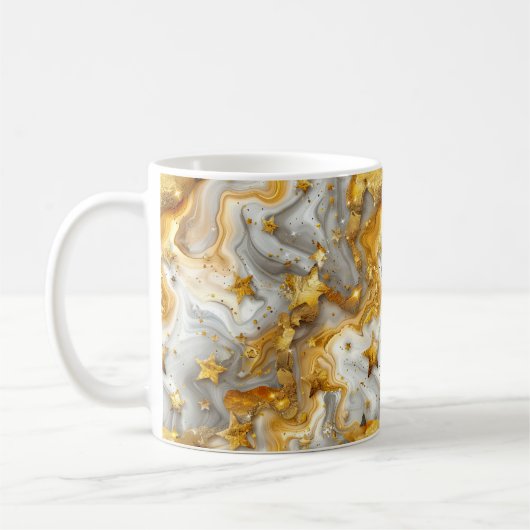 Mug Étoiles d'or en argent liquide, belle, brillante, (Gauche)