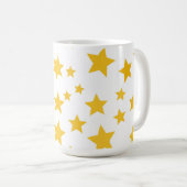 Mug étoiles dorées sur fond blanc (Devant droit)