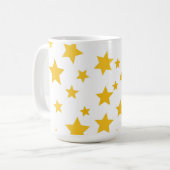 Mug étoiles dorées sur fond blanc (Devant gauche)