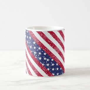 Mug Étoiles et bandes patriotiques en détresse