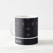 Mug Étoiles et motif d'engin spatial unique (Devant gauche)