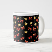 Mug Étoiles et Nœuds de Noël Noir (Devant droit)