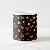 Mug Étoiles et Nœuds de Noël Noir (Devant)