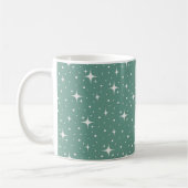 Mug Étoiles et points sur turquoise gris (Gauche)