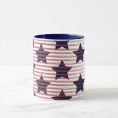 Mug Étoiles et rayures 4 juillet Amérique chic (Centre)