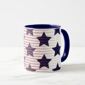 Mug Étoiles et rayures 4 juillet Amérique chic (Devant droit)