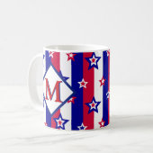 Mug Étoiles et rayures patriotiques fantaisistes avec (Devant gauche)