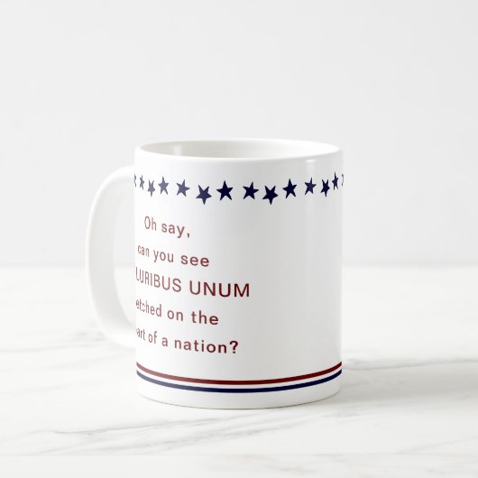 Mug Étoiles et rayures Rouge Blanc et Bleu (Devant gauche)