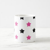 Mug Étoiles Motif rose et noir Arrière - plan blanc (Centre)