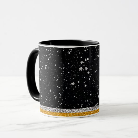 Mug Étoiles noires d'argent (Devant gauche)