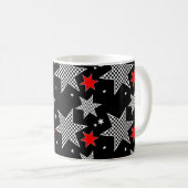 Mug Étoiles noires, rouges et blanches (Devant droit)