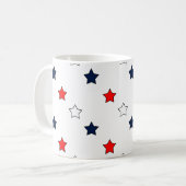 Mug Étoiles patriotiques rouge blanc et bleu (Devant gauche)