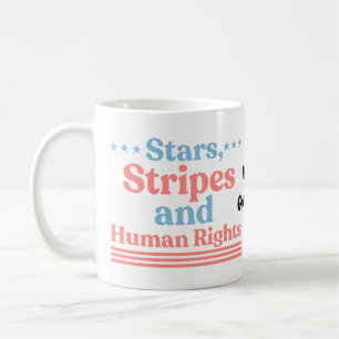 Mug Étoiles Rayures et Droits de l'Homme Féministe Rét