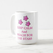 Mug Étoiles roses avec citation (Devant gauche)