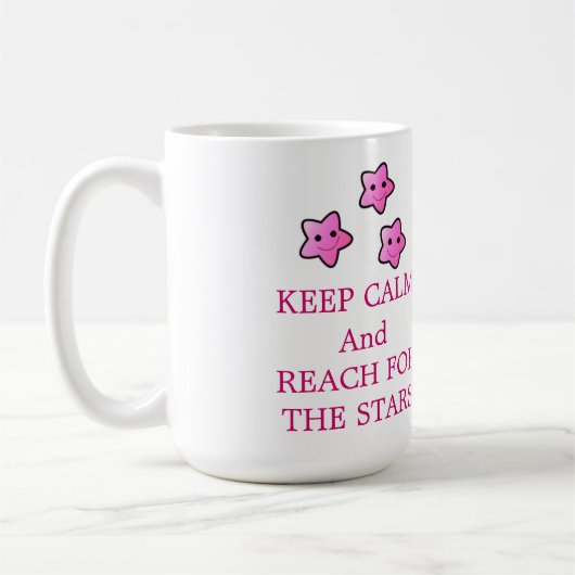 Mug Étoiles roses avec citation (Gauche)