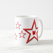Mug - Étoiles rouges avec initiales (Devant droit)