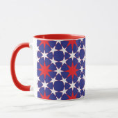 Mug Étoiles rouges et blanches en bleu (Gauche)