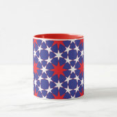 Mug Étoiles rouges et blanches en bleu (Centre)